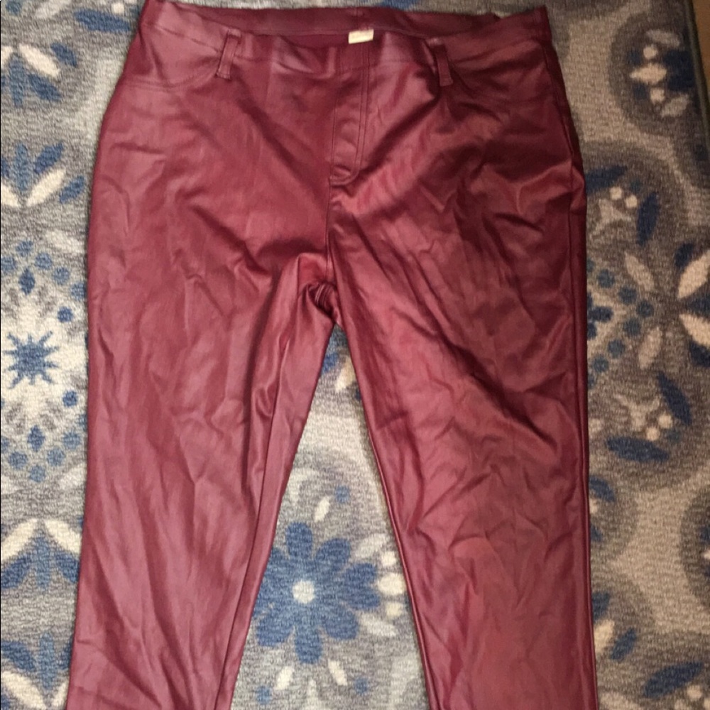 Faded glory burgundy leather pants